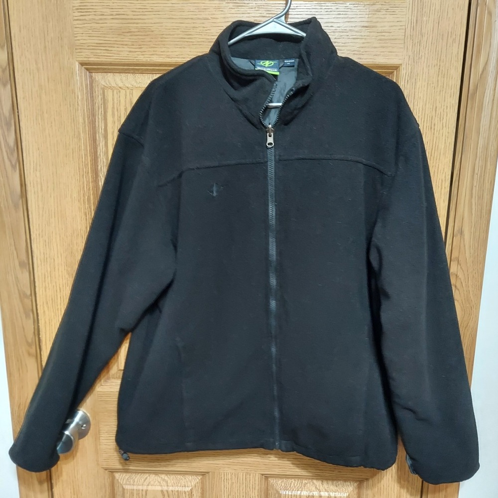 Nordic Track Fleece Jacket Ski Snowboard Full Zip Coat Black Large